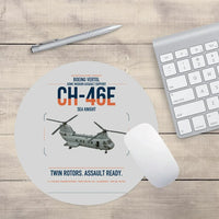 Thumbnail for Boeing Vertol CH-46E Sea Knight design on light gray round mouse pad