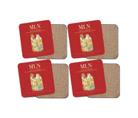 Thumbnail for Melilla Airport (MLN) design on red 4 pieces set coaster