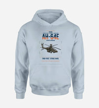 Thumbnail for Boeing AH-64E Apache Guardian design on light blue double-side hoodie, single-side print
