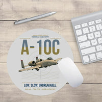 Thumbnail for A-10C Thunderbolt II design on light gray round mouse pad