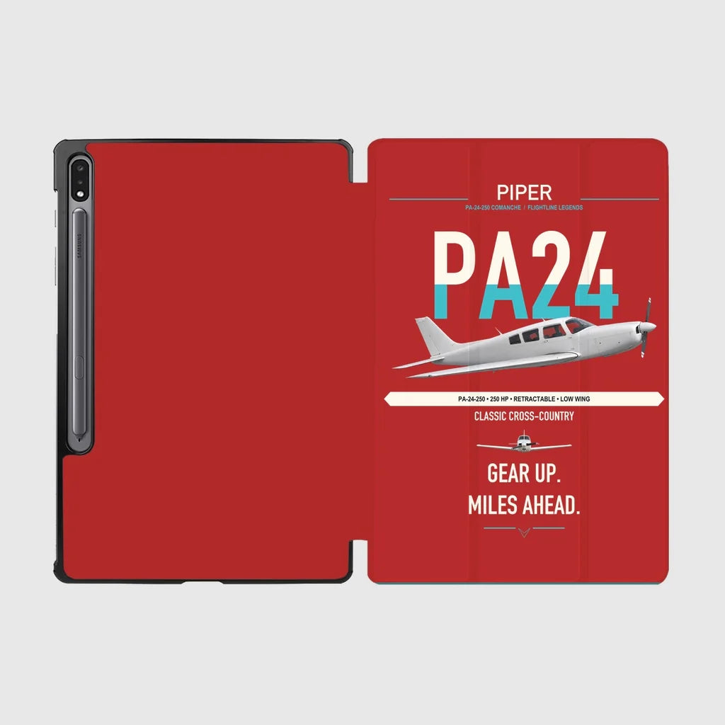 Piper PA-24-250 Comanche 250 design on red samsung tablet tablet case