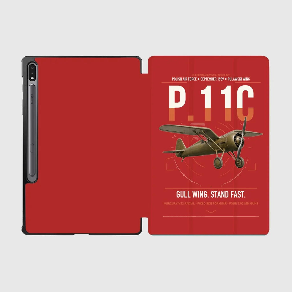 PZL P.11c design on red samsung tablet tablet case