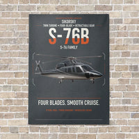 Thumbnail for Sikorsky S-76B vertical canvas print - no frame - gray background