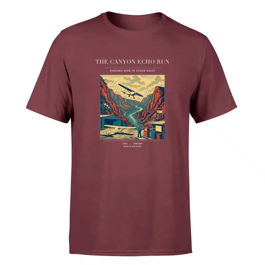 VINTAGE G4338 - The Canyon Echo Run - Premium T-Shirt design on darkred premium t shirt