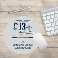 Thumbnail for Cessna Citation CJ3+ design on light gray round mouse pad