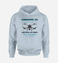 Thumbnail for Draganfly Commander 3XL design on light blue hoodie single side