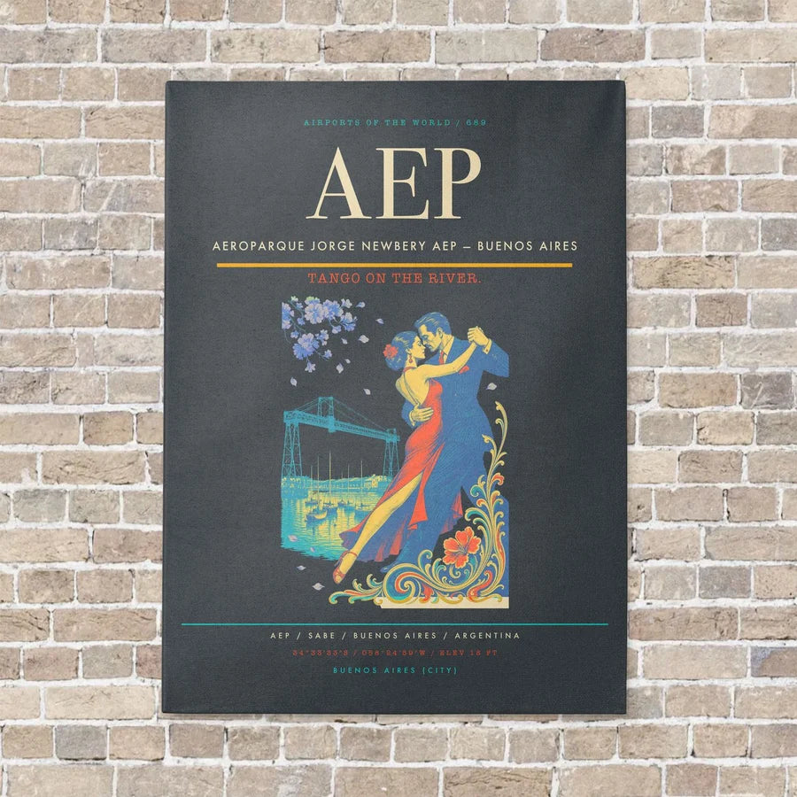Aeroparque Jorge Newbery AEP — Buenos Aires vertical canvas print - no frame - gray background