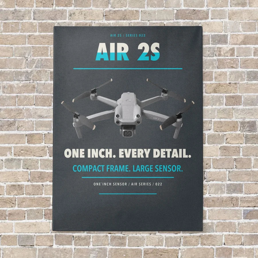 DJI Air 2S vertical canvas print - no frame - gray background