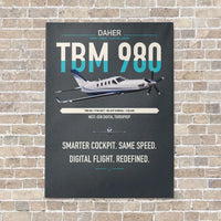 Thumbnail for Daher TBM 980 vertical canvas print - no frame - gray background