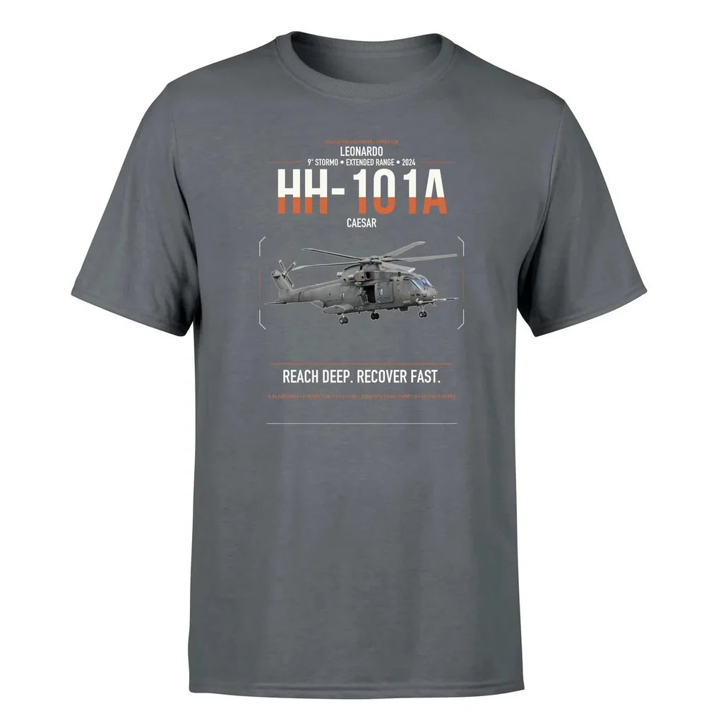 Leonardo HH-101A Caesar design on gray t-shirt, single-side print