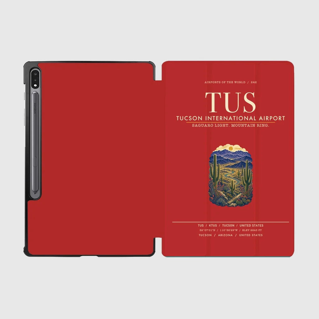 Tucson International Airport (TUS) design on red samsung tablet tablet case