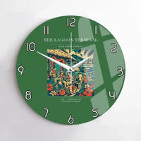 Thumbnail for VINTAGE G4057 - The Lagoon Terminal - Designed Wall Clocks design on green no-frame