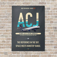 Thumbnail for Airbus ACJ320neo vertical canvas print - no frame - gray background
