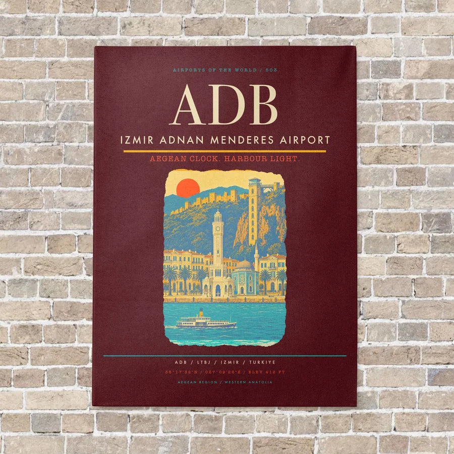 Izmir Adnan Menderes Airport ADB - Canvas No Frame - Dark Red