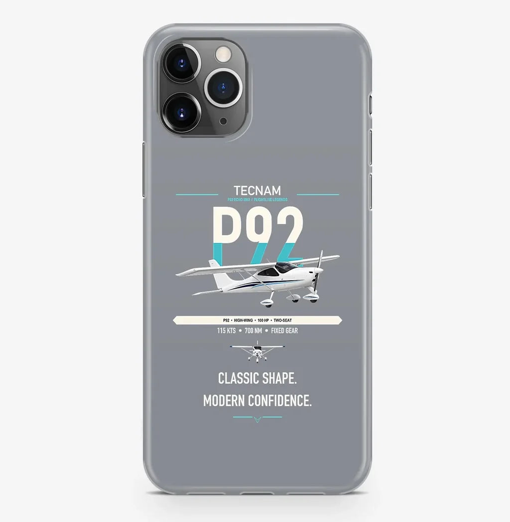 Tecnam P92 Echo MkII design on gray magsafe iphone case, for iPhone Pro Max