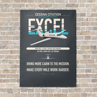 Thumbnail for Cessna Citation Excel vertical canvas print - no frame - gray background
