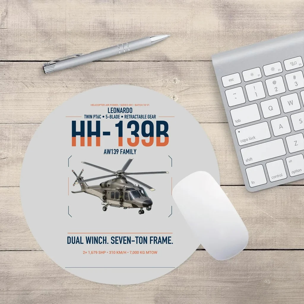 Leonardo HH-139B design on light gray round mouse pad
