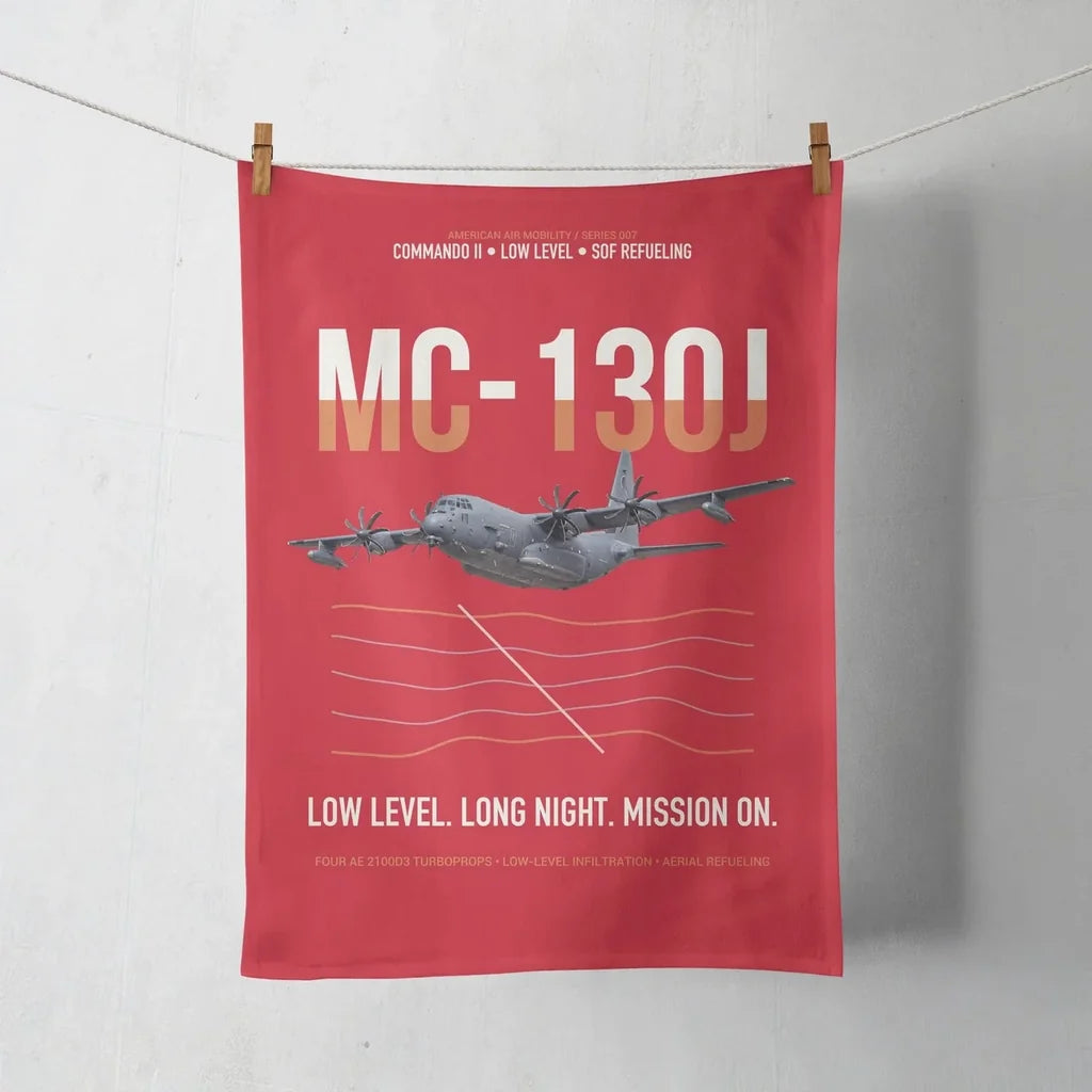 MC-130J COMMANDO II design on red towel