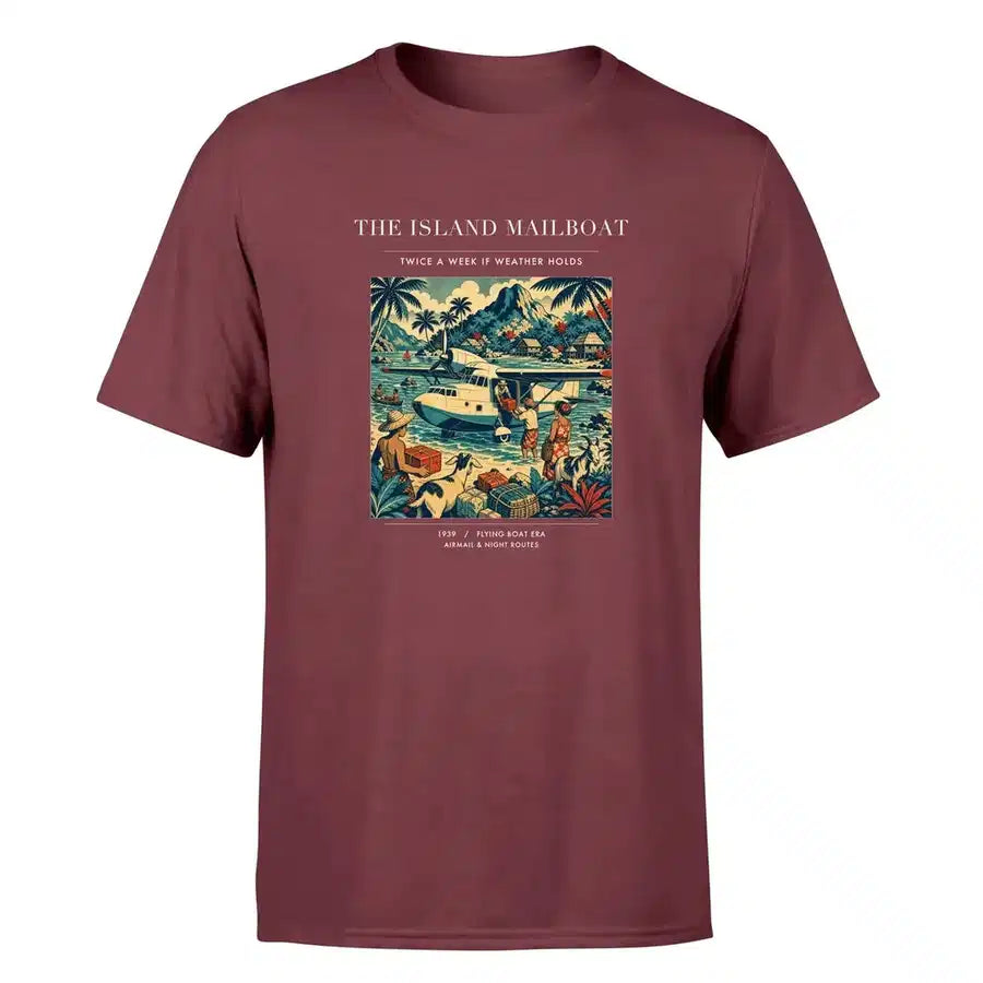 VINTAGE G4065 - The Island Mailboat - Premium T-Shirt design on darkred premium t shirt