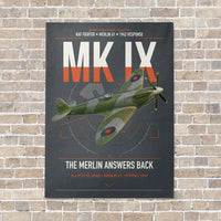 Thumbnail for Supermarine Spitfire Mk IX vertical canvas print - no frame - gray background