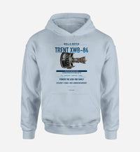 Thumbnail for TRENT XWB-84 design on light blue hoodie single side