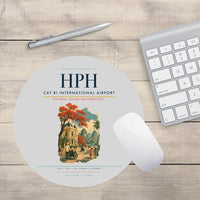 Thumbnail for Cat Bi International Airport (HPH) design on light gray round mouse pad