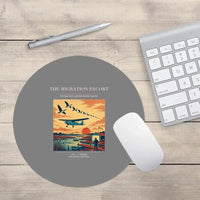 Thumbnail for VINTAGE G4448 - The Migration Escort - Designed Mouse Pads design on gray round