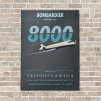 Thumbnail for Bombardier Global 8000 vertical canvas print - no frame - gray background