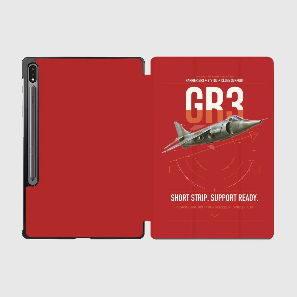 Hawker Siddeley Harrier GR3 design on red samsung tablet tablet case