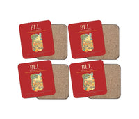 Thumbnail for Billund Airport BLL Coaster 4-Pieces-Set - Red
