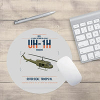 Thumbnail for Bell UH-1H Iroquois design on light gray round mouse pad