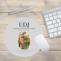 Thumbnail for Uzhhorod International Airport (UDJ) design on light gray round mouse pad