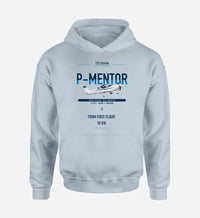 Thumbnail for Tecnam P-Mentor design on light blue double-side hoodie, single-side print