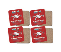 Thumbnail for DJI Mini 4K design on red 4 pieces set coaster