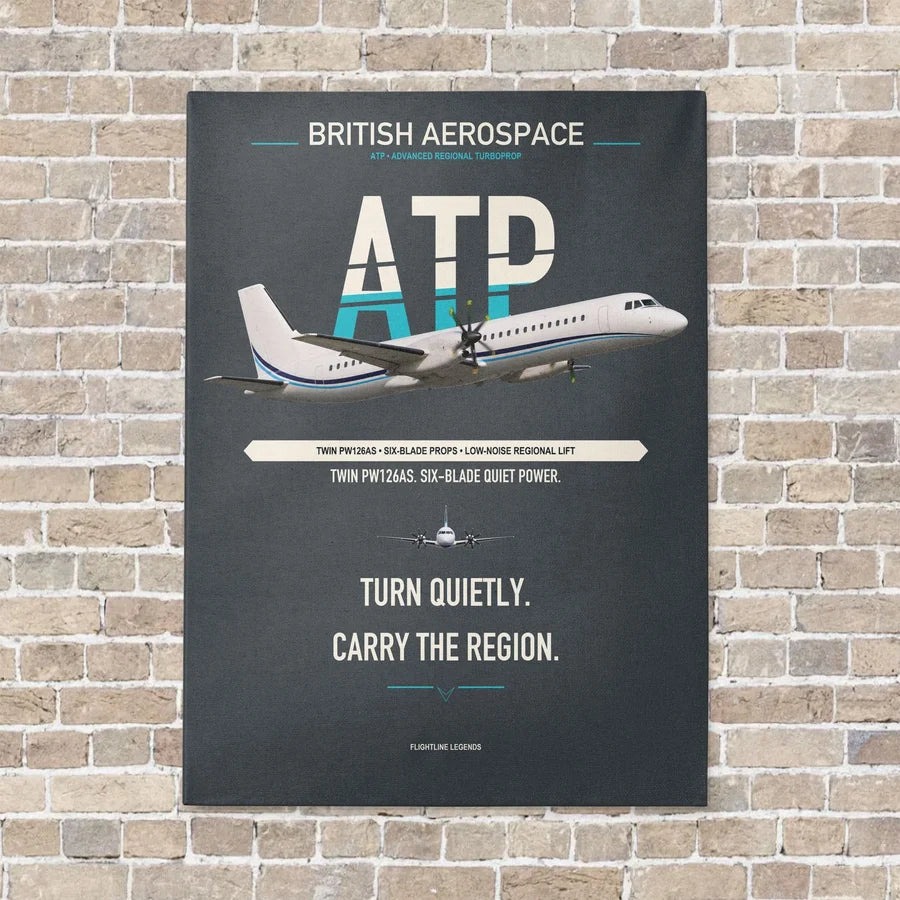 British Aerospace ATP vertical canvas print - no frame - gray background