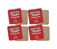 Thumbnail for Tecnam P2012 STOL design on red 4 pieces set coaster