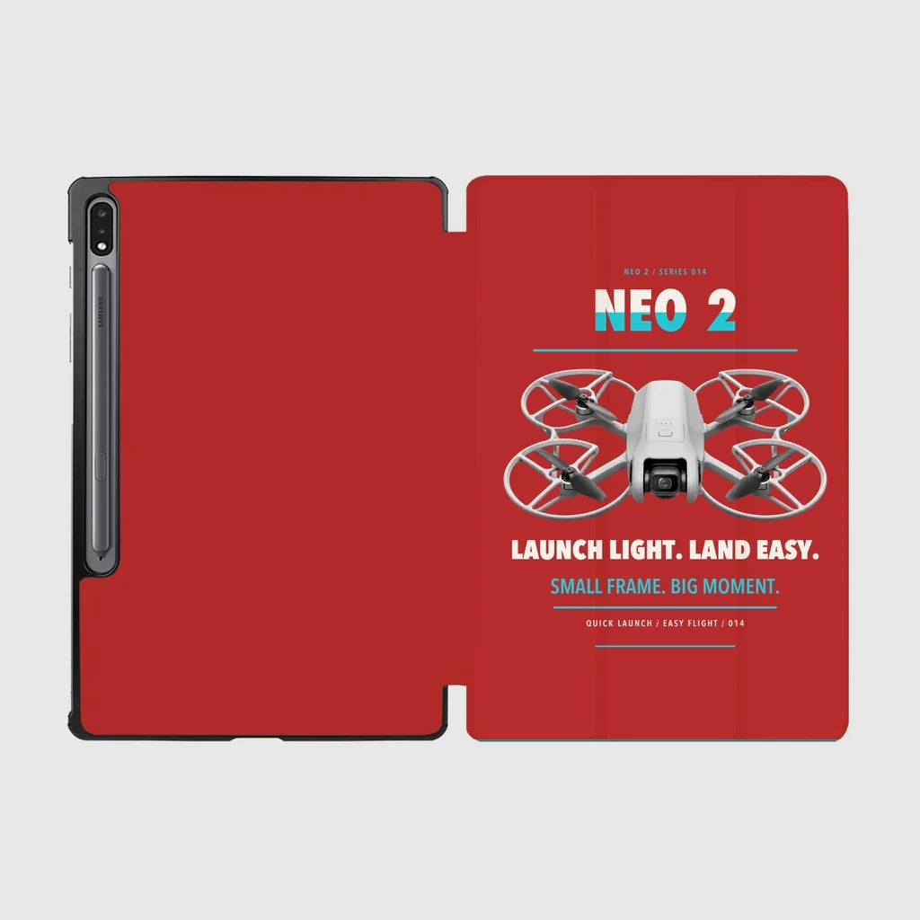 DJI Neo 2 design on red samsung tablet tablet case