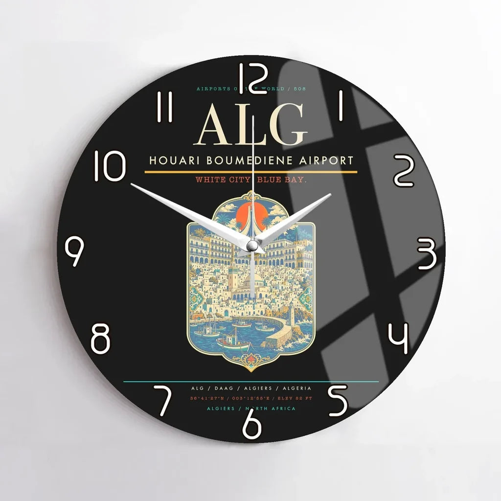 Houari Boumediene Airport ALG Wall-Clock No-Frame - Black