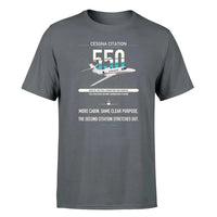 Thumbnail for Cessna Citation 550 - Citation II design on gray double-side t-shirt, single-side print