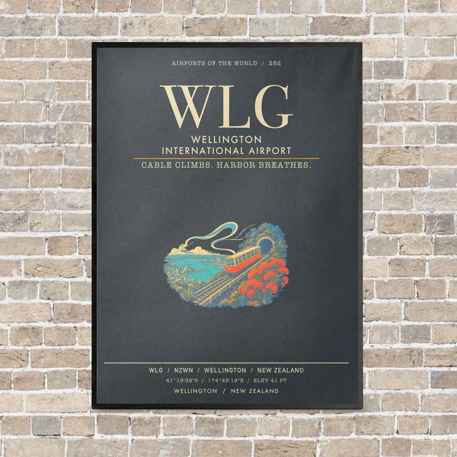 Wellington International Airport WLG - Canvas Framed - Gray