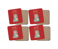 Thumbnail for Liège Airport (LGG) design on red 4 pieces set coaster