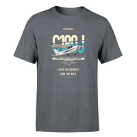 Thumbnail for Cessna 180J Skywagon design on gray t-shirt, single-side print