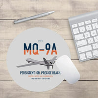 Thumbnail for MQ-9A Reaper design on light gray round mouse pad