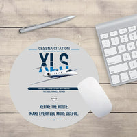 Thumbnail for Cessna Citation XLS design on light gray round mouse pad