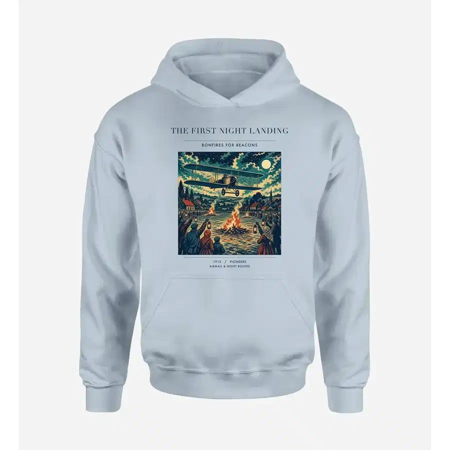 VINTAGE G4327 - The First Night Landing - Premium Hoodie design on lightblue premium