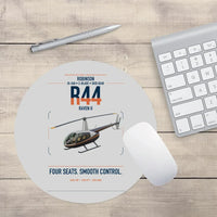 Thumbnail for Robinson R44 Raven II design on light gray round mouse pad