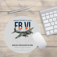 Thumbnail for de Havilland Mosquito FB VI design on light gray round mouse pad