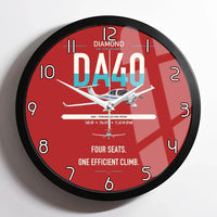 Thumbnail for Diamond DA40 design on red framed wall clock
