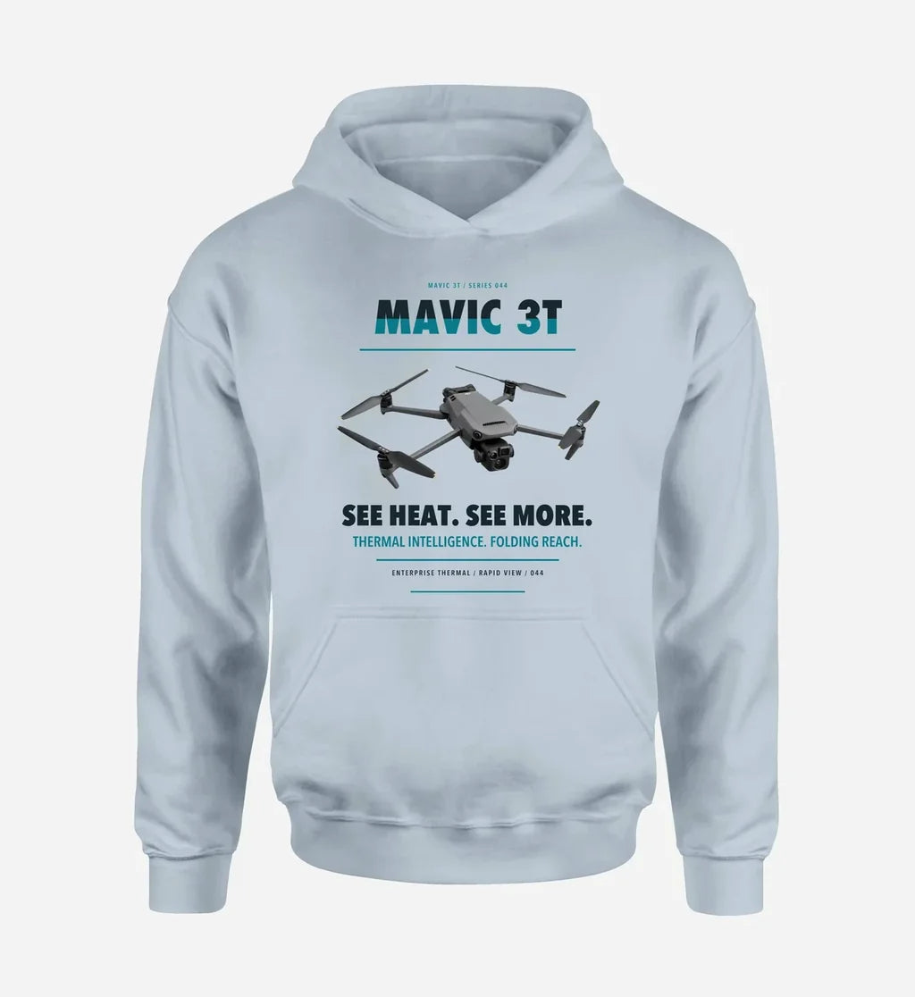 DJI Mavic 3 Thermal design on light blue hoodie single side