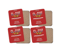 Thumbnail for Canadair CL-215T design on red 4 pieces set coaster